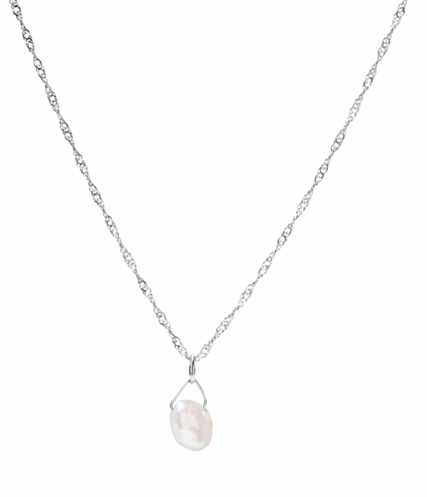 Lexi Necklace - Silver Pearl