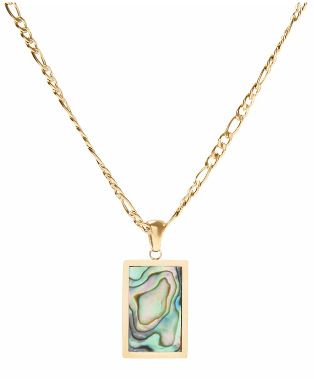 Ocean Song Necklace - Yellow Gold Paua Shell