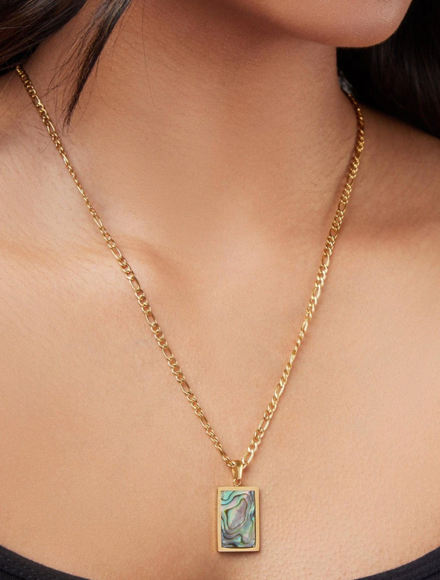 Ocean Song Necklace - Yellow Gold Paua Shell