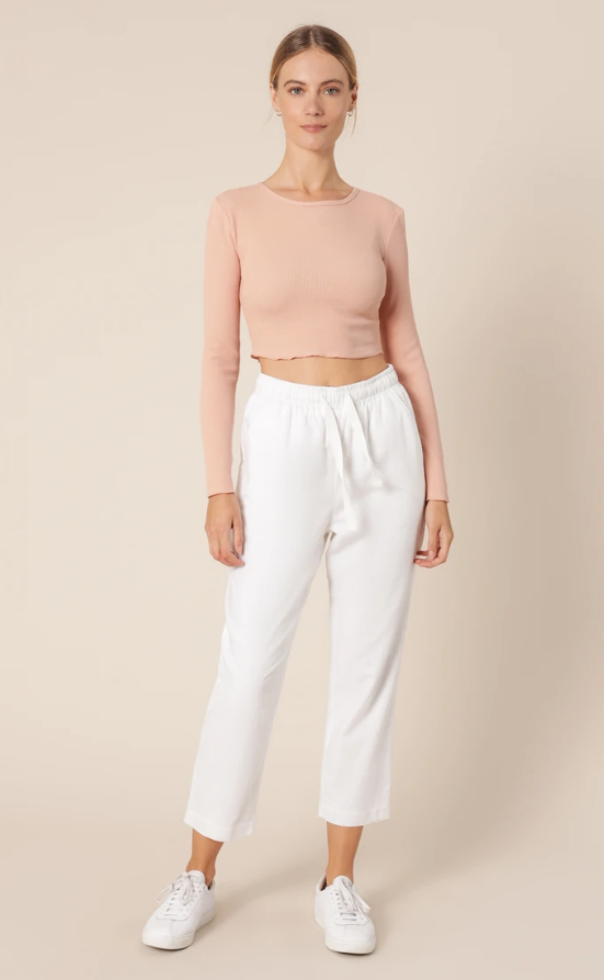 Cameron Waffle Long Sleeve Tee - Desert Pink