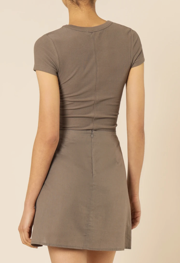 Monroe Rib Tee - Ash