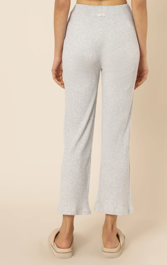 Nude Ribbed Lounge Culotte - Grey Marle