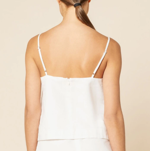 Breanna Linen Cami - White