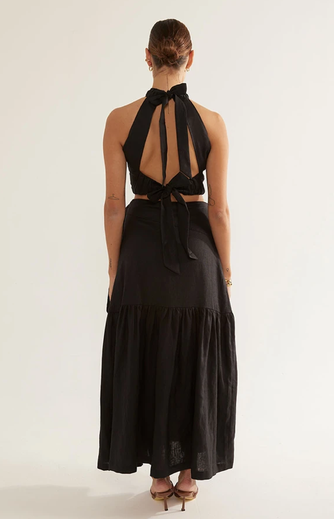 Virtue Wrap Maxi Skirt - Noir