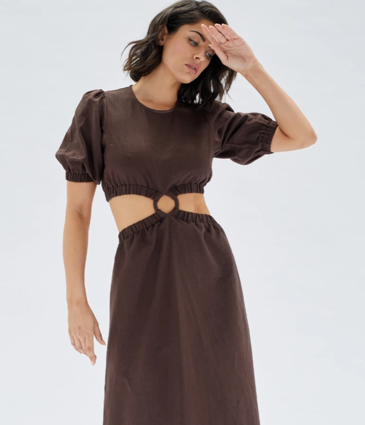 Kenitra Midi Dress - Chocolate