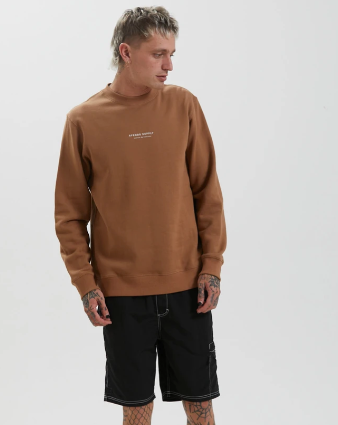Supply Recycled Crew Neck Jumper - Caramel