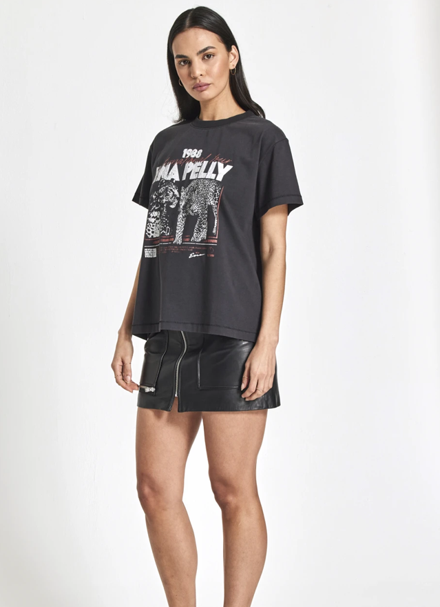 Cheetah Tour Tee - Washed Black