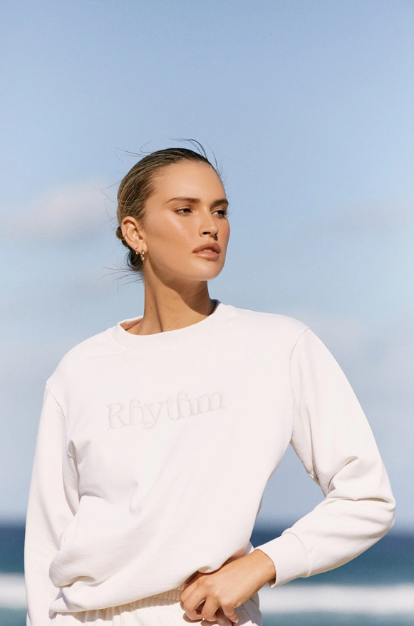 Riki Overdye Fleece Crew - Off White