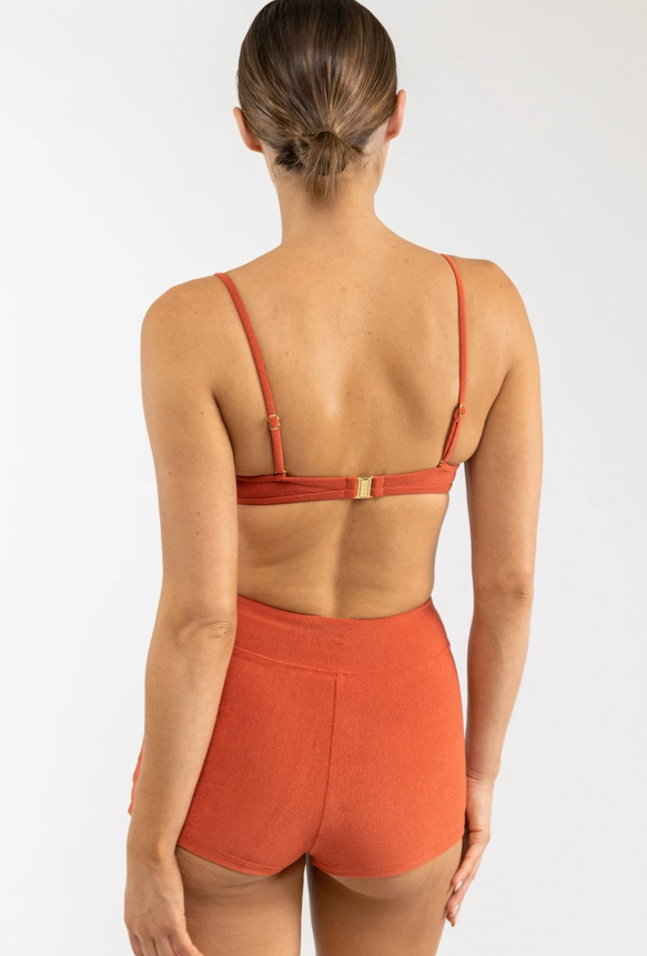 Terry Crop Top - Burnt Ochre