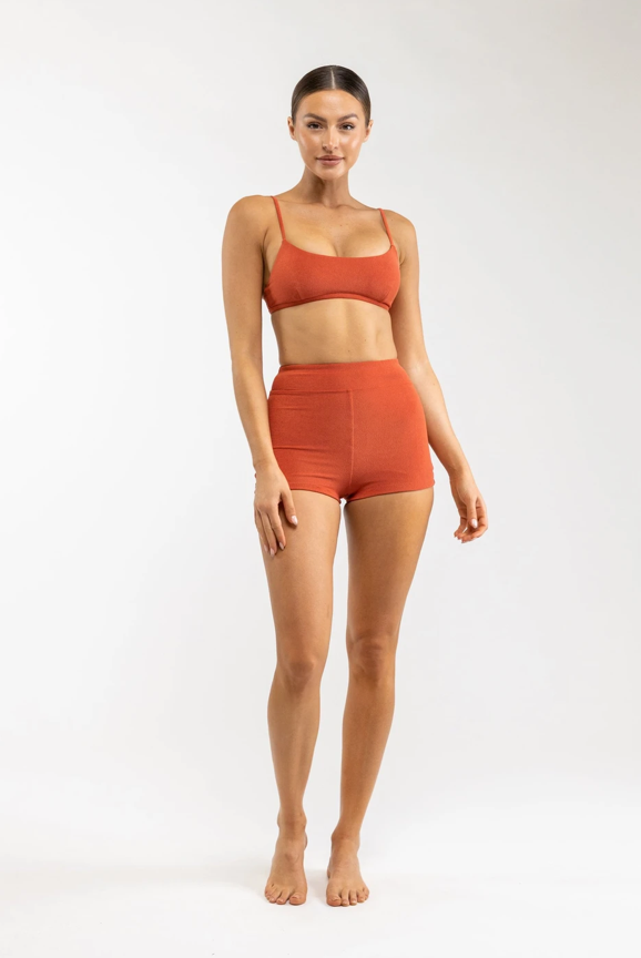 Terry Crop Top - Burnt Ochre