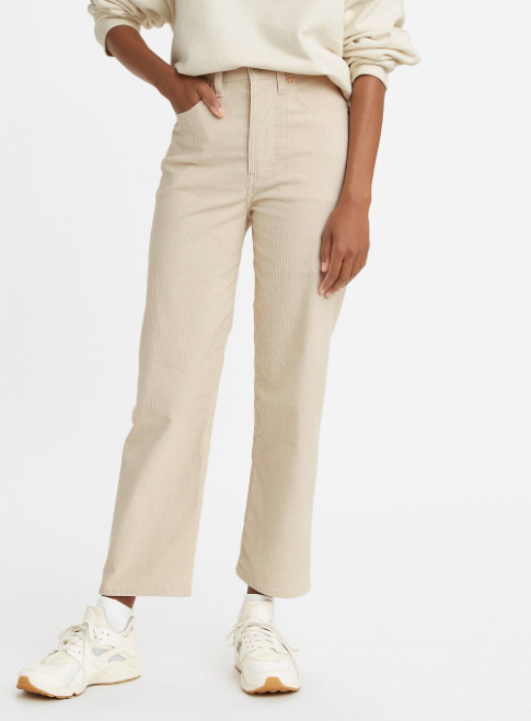 Ribcage Straight Ankle Corduroy Pant - Sandshell Wide Wale Length 29