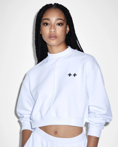 Nimbus Cropped Sweat - White