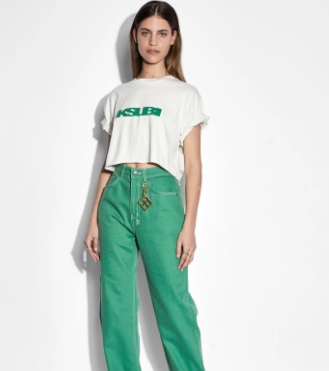 Sott Cropped Oh G SS Tee Bleach- Off White