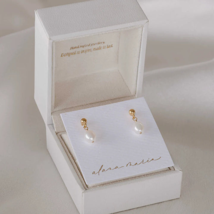 Lulita Freshwater Pearl Earrings- Gold