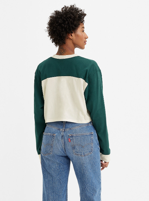 GR Crop Football Long Sleeve Tee - Gothic Varsity