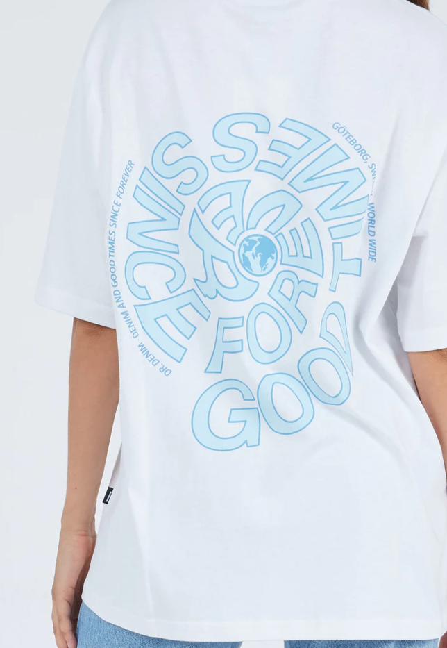 Dr Denim Kerry Tee - White Monochrome Swirl