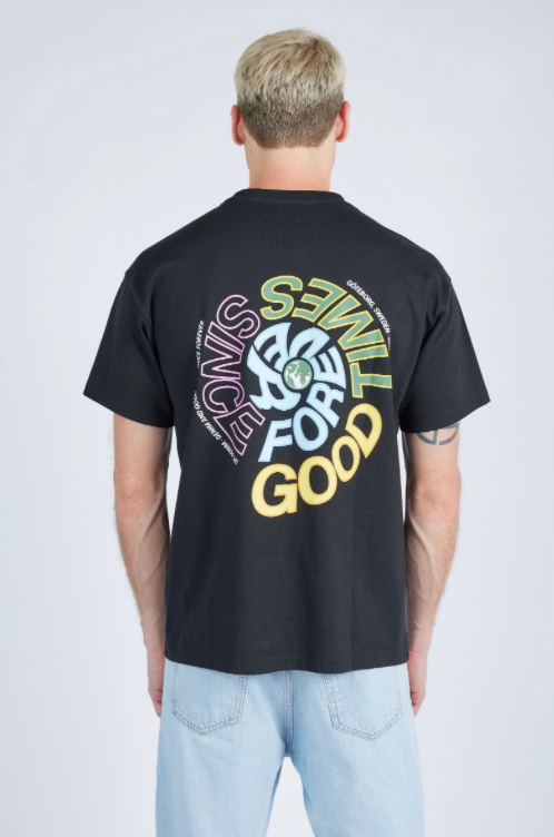 Dr Denim Trooper Tee - Black Polychrome Swirl