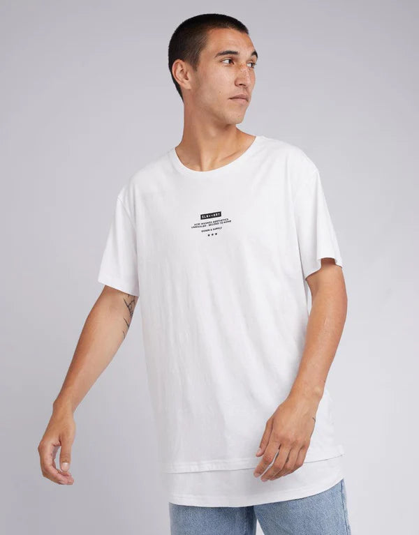Strike Thru Layered Tee - White