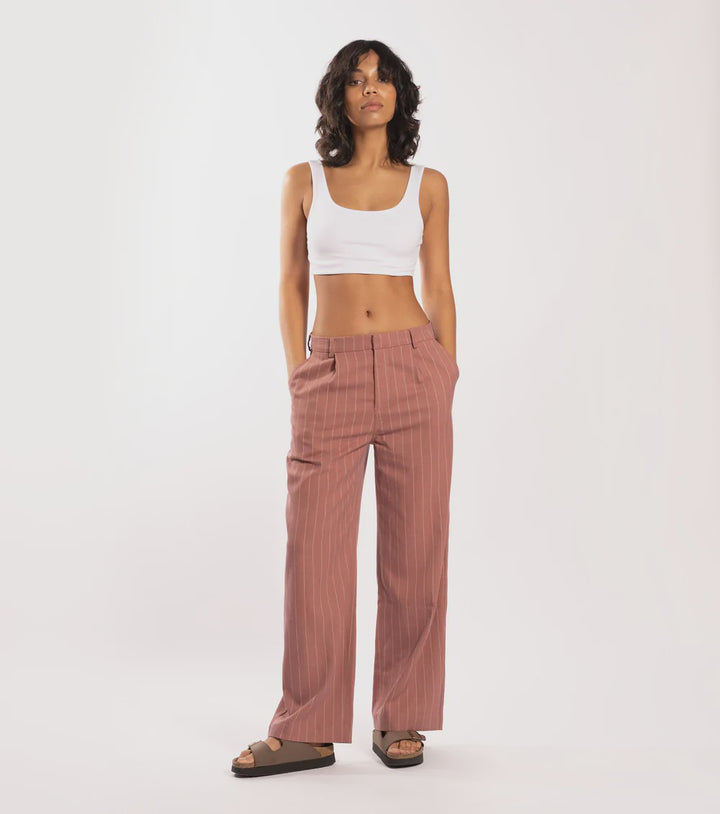 Slouch Pant- Dusty Pink Pinstripe