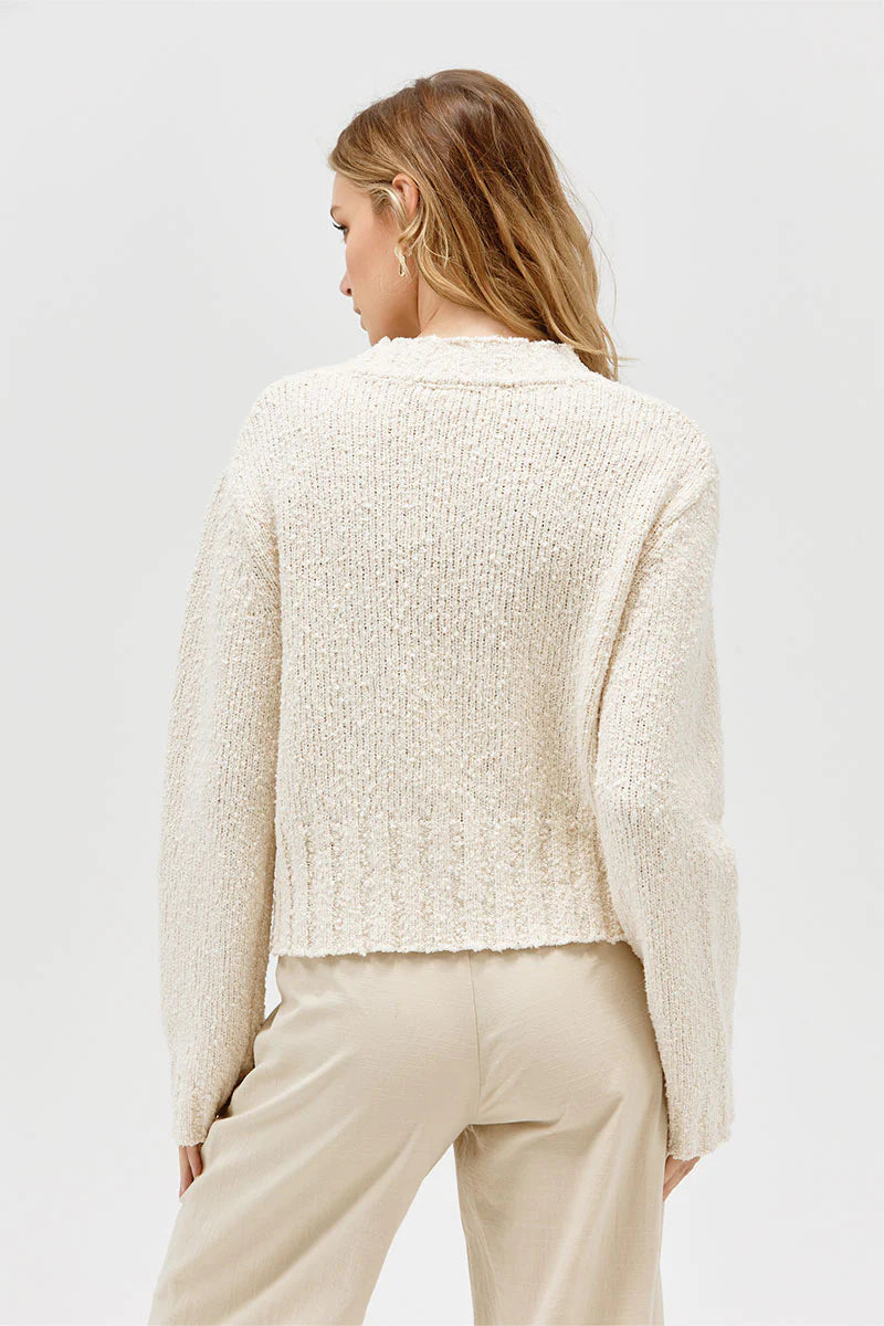 Inverse Crop Cardi - Cream