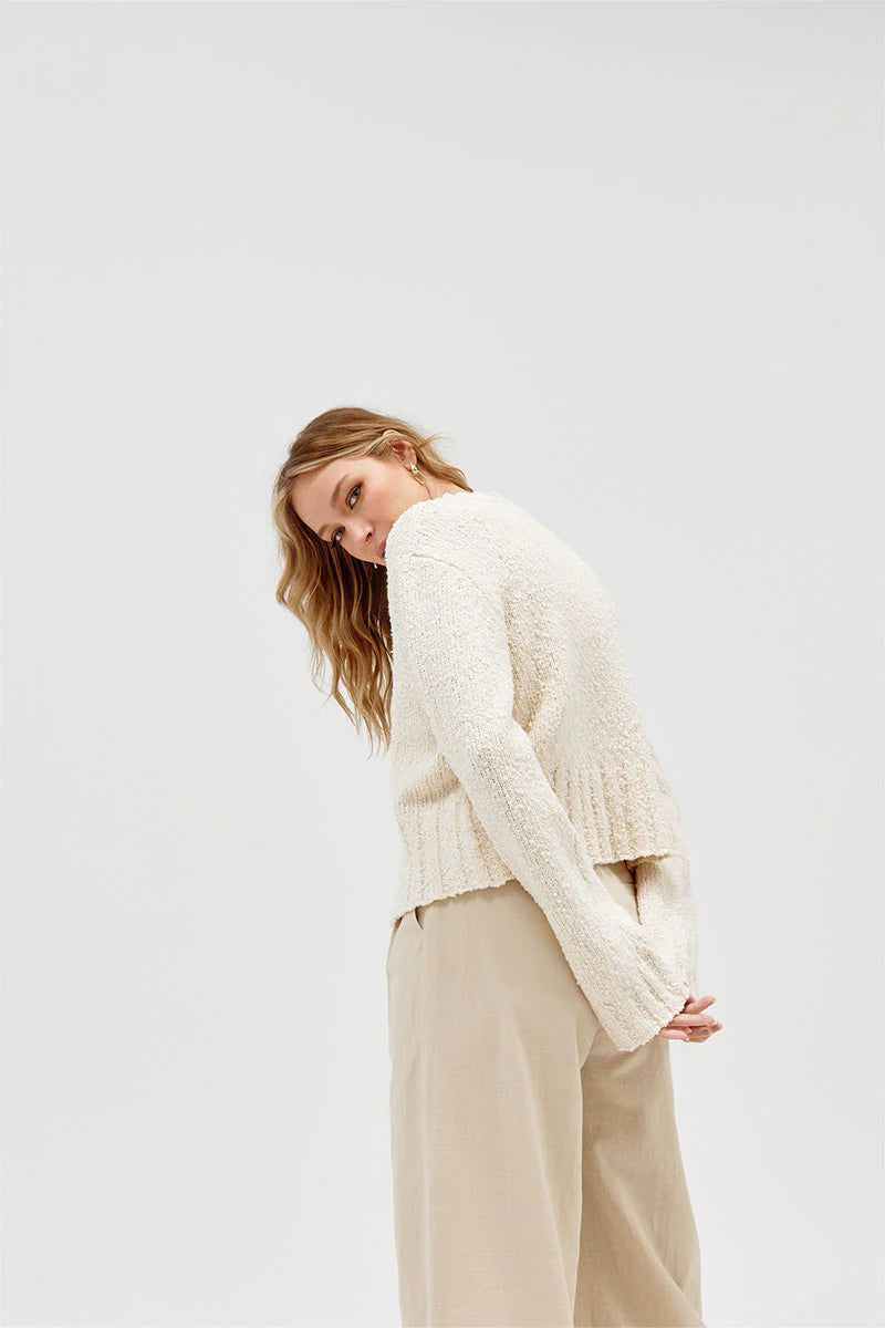 Inverse Crop Cardi - Cream