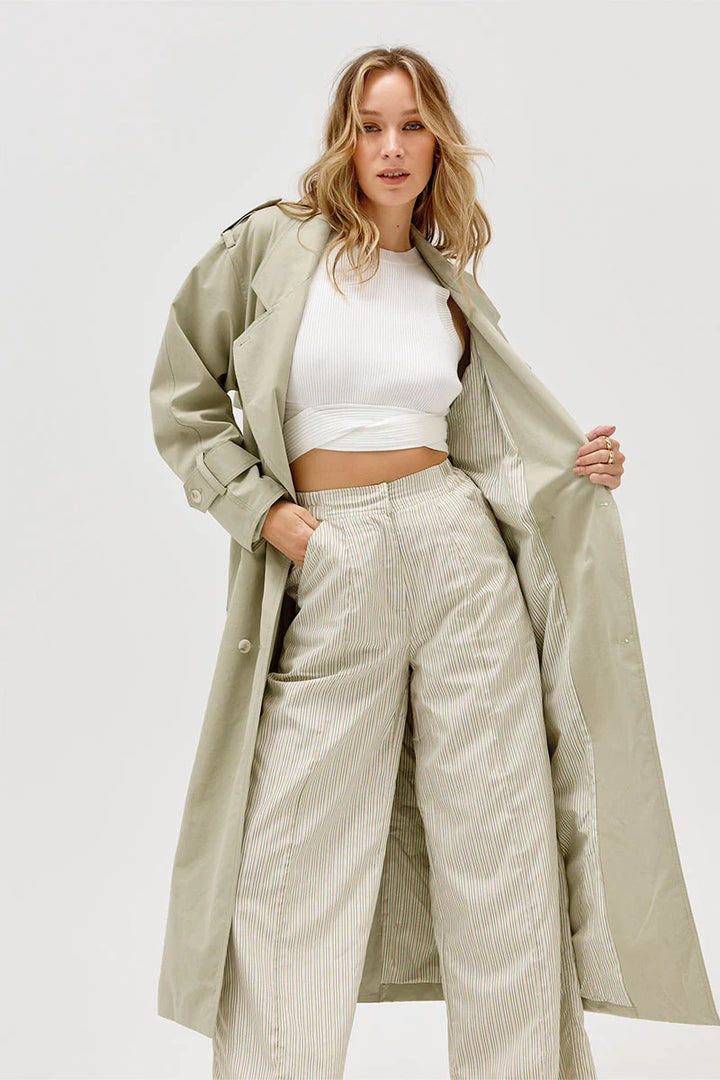 Agency Trench Coat - Melon