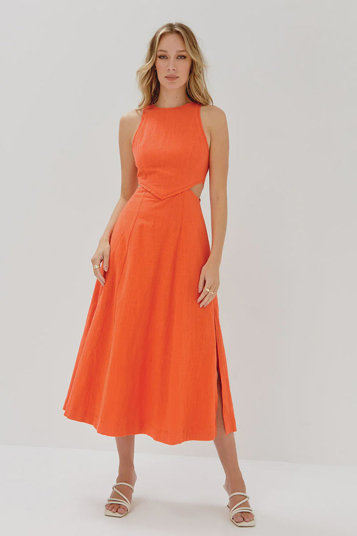 Alterior Midi Dress- Tangello