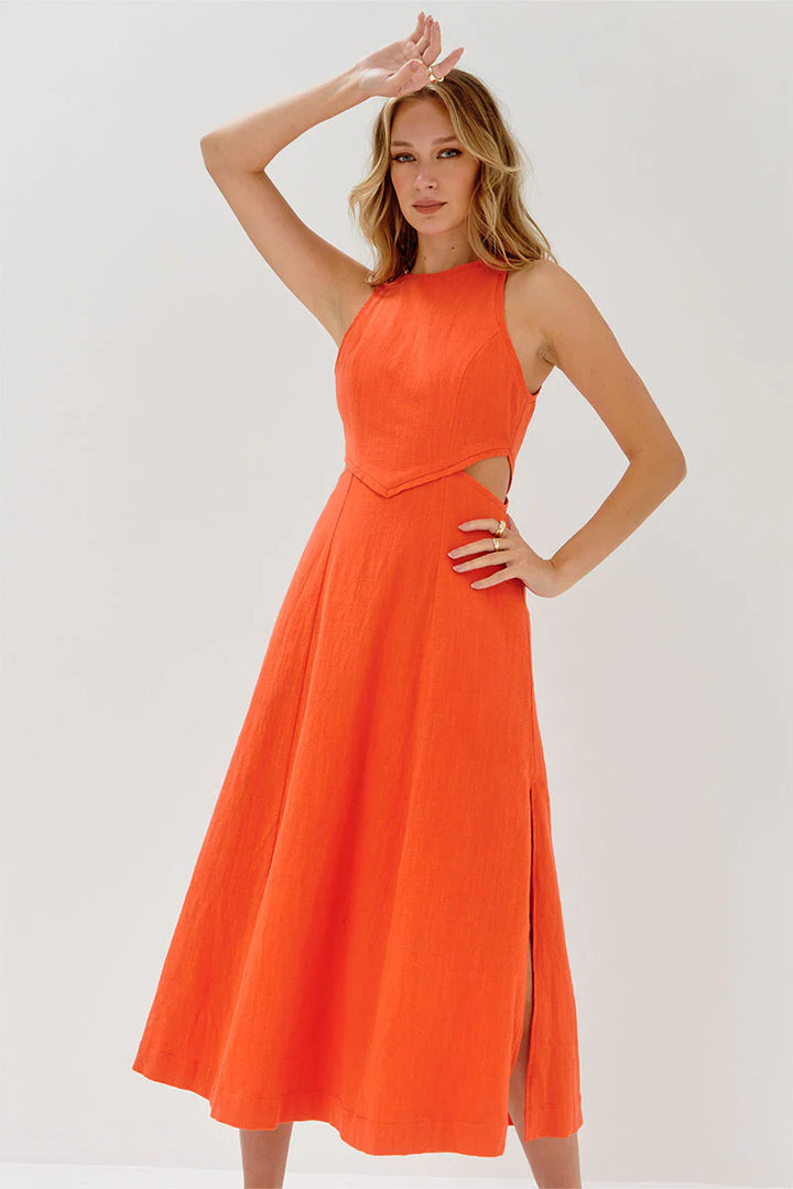 Alterior Midi Dress- Tangello