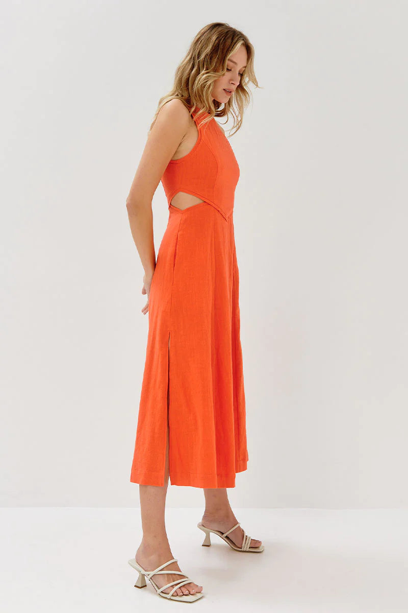 Alterior Midi Dress- Tangello