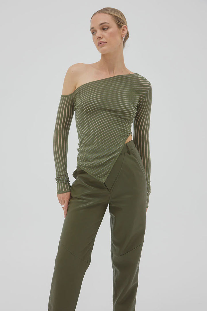 Sovere Tilt Knit Top - Olive