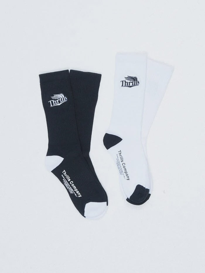 High Life 2 Pack Sock - Black/White
