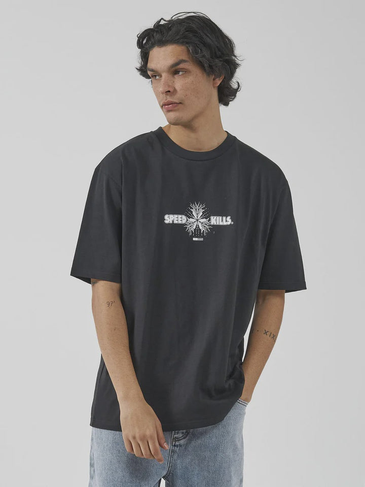 Speed Killer Oversize Fit Tee - Washed Black