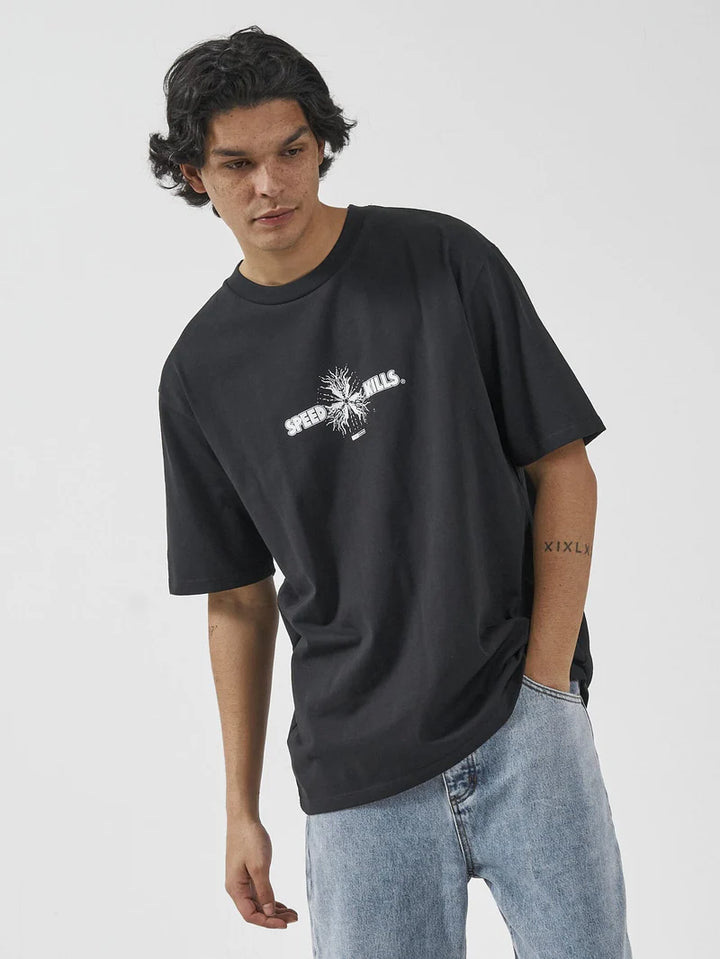 Speed Killer Oversize Fit Tee - Washed Black