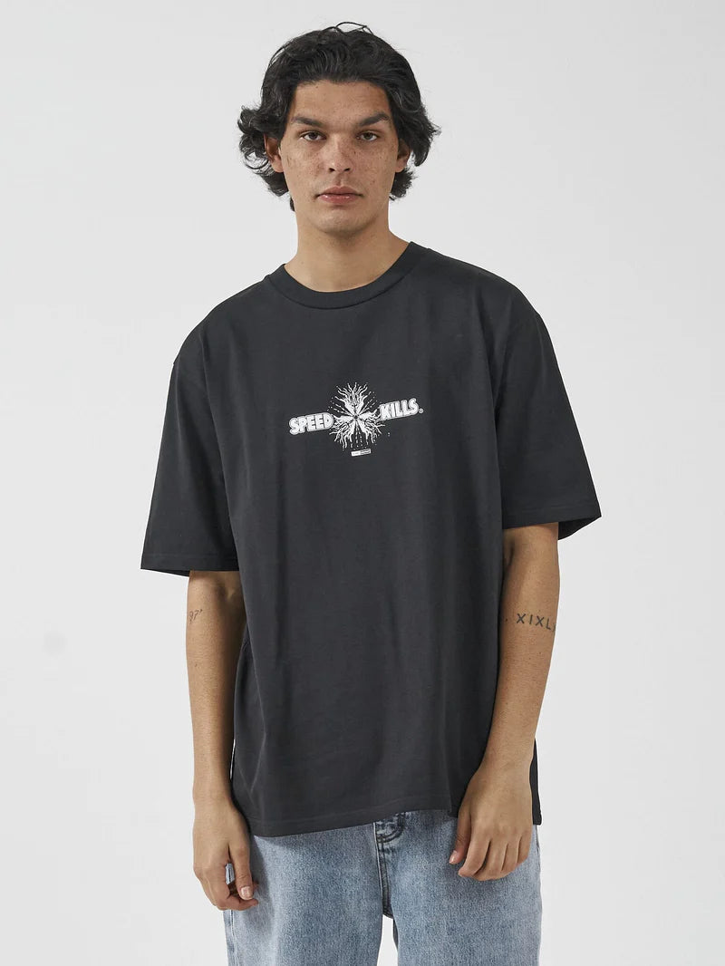 Speed Killer Oversize Fit Tee - Washed Black