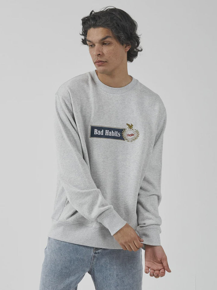 Habitually Bad Oversize Crew Fleece - Snow Marle