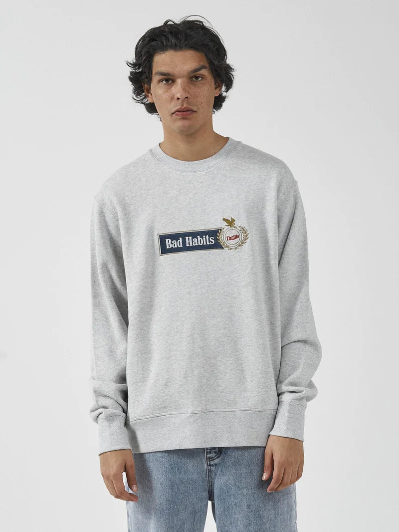 Habitually Bad Oversize Crew Fleece - Snow Marle