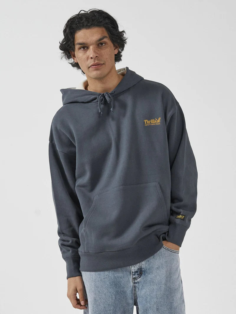Thrills Union Slouch Pull On Hood - Petrol