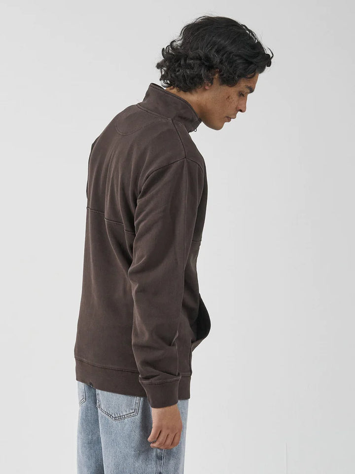 Time For Thrills Three Quarter Zip Fleece - Java