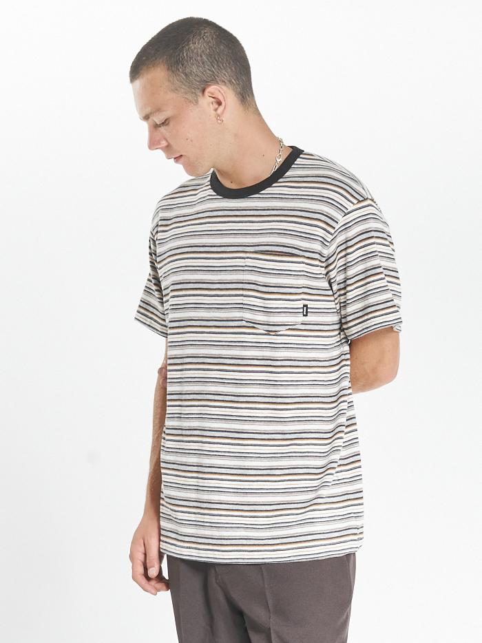 Indie Stripe Merch Fit Pocket Tee - Heritage White