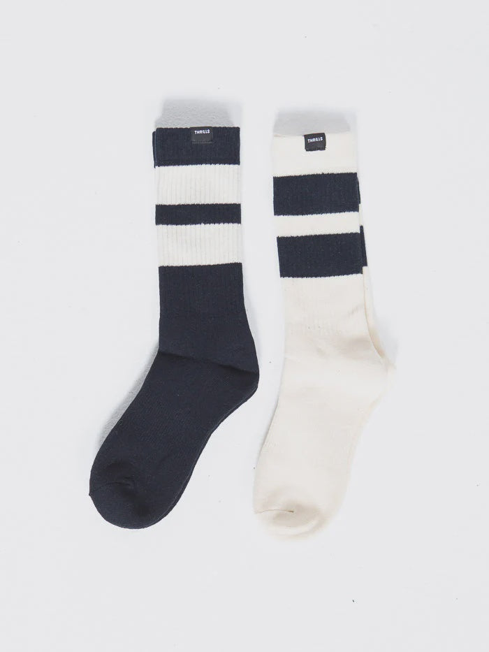 Thrills Territory 2 Pack Sock - Dark Navy/Unbleached