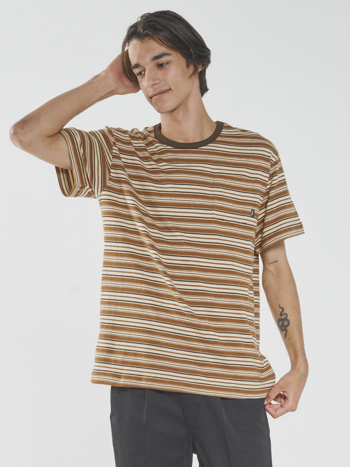 Los Thrills Stripe Merch Fit Pocket Tee - Stone