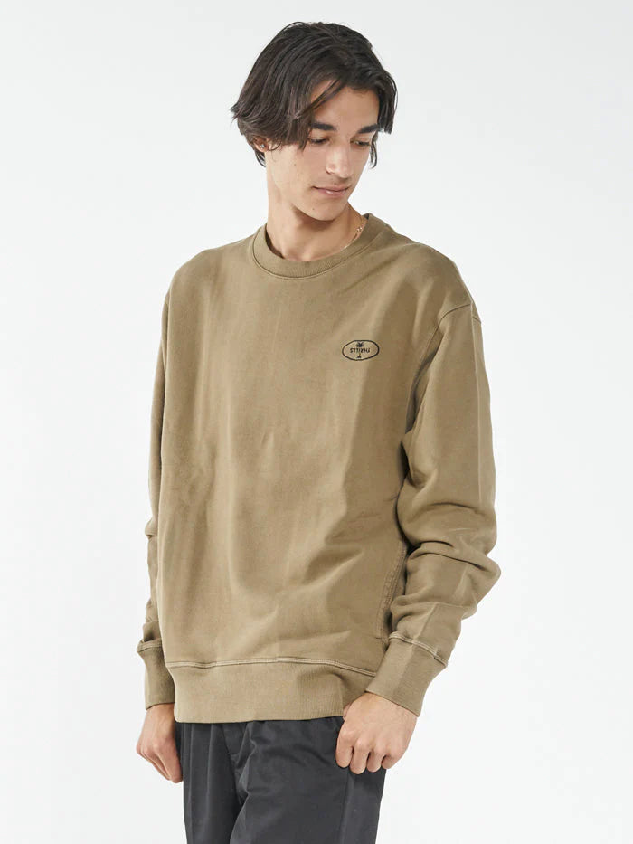 Palm Oval Embro Oversize Crew - Elmwood