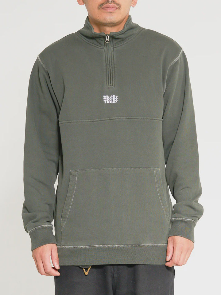 Infinite Thrills 3/4 Zip Fleece - Oil Green