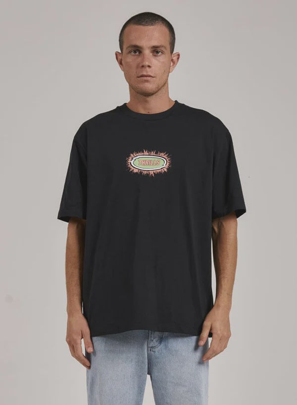 Thrills Acid Test Oversize Fit Tee - Washed Black