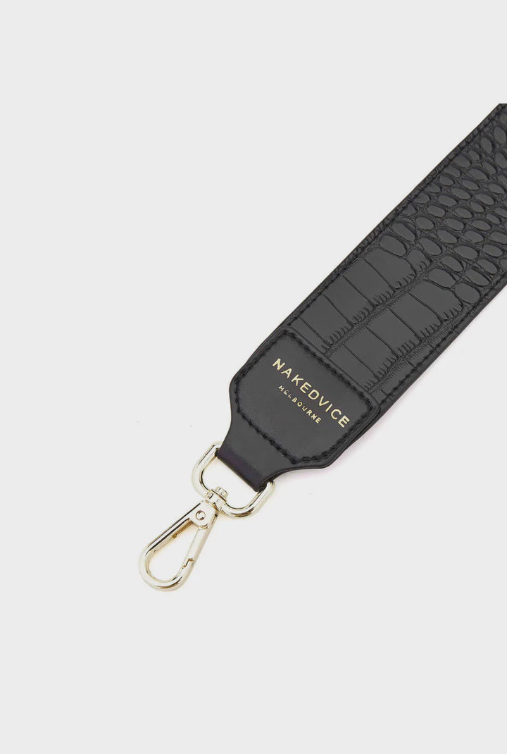 The Croc Embossed Gold Strap