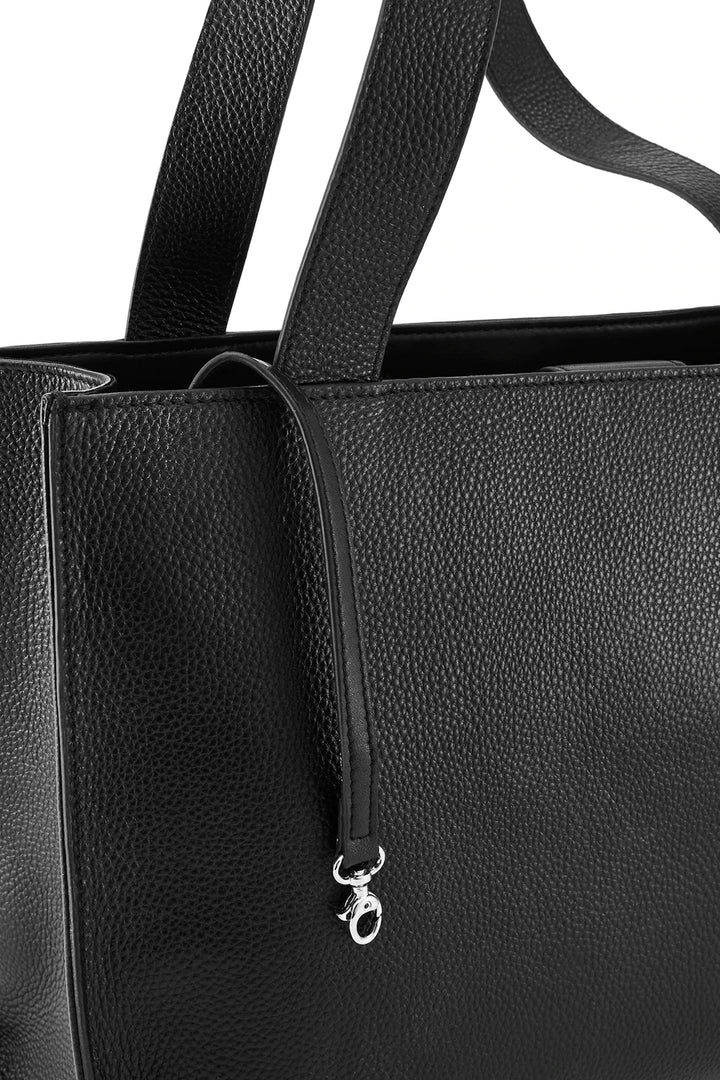 The Jemima Embossed Tote - Black/Silver
