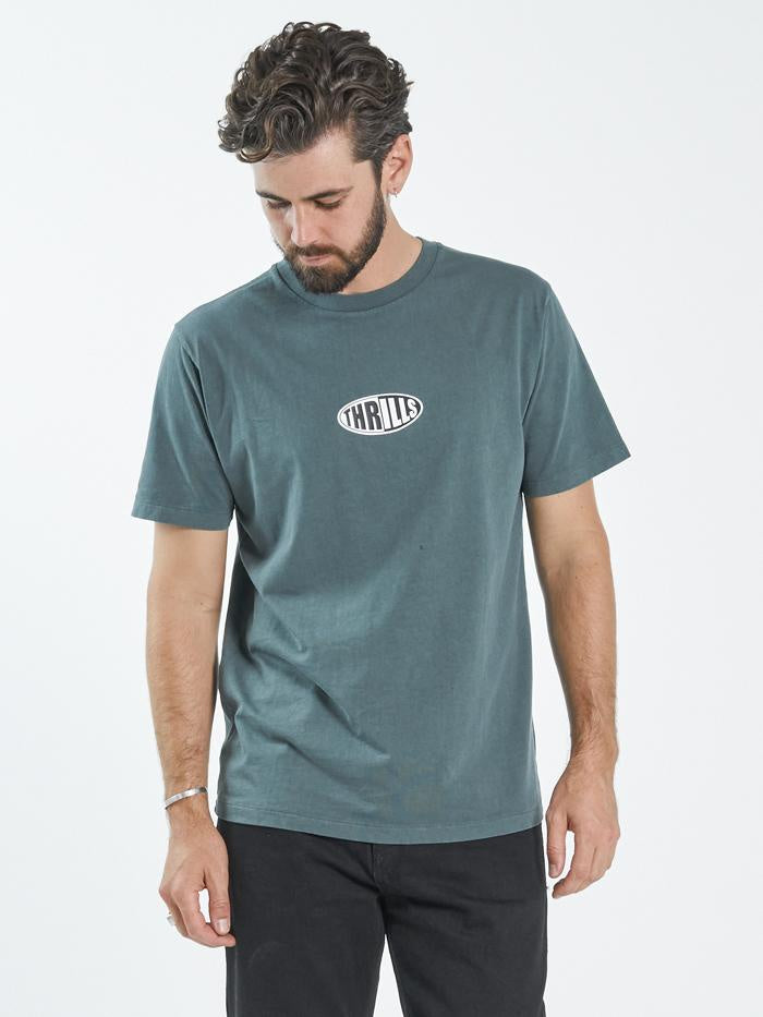 Two Tone Merch Fit Tee- Vintage Teal