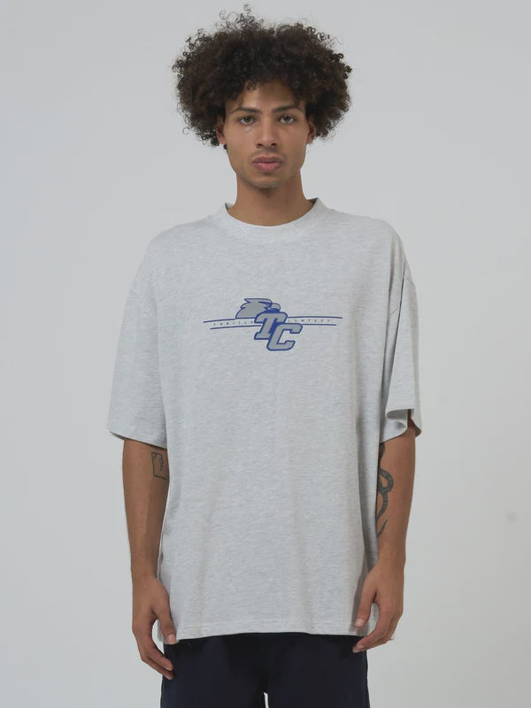 Thrills Redshirt Box Fit Oversize Tee- White Marle