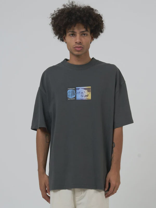 Thrills Actions Not Words Box Fit Oversize Tee- Merch Black