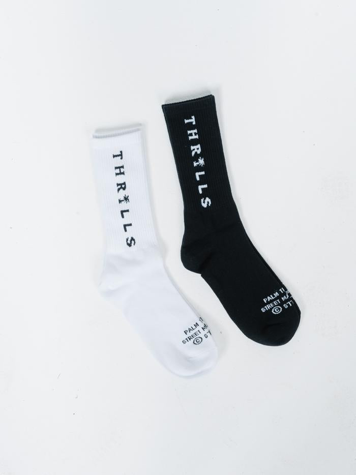 Palmed Thrills Company 2 Pack Sock - Black/White